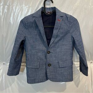 Boden Mini Smart Blazer Kids Size 5-6Y Button Blue Suit Jacket, Preowned